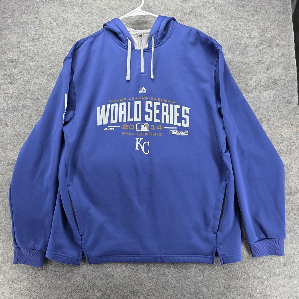 Kansas City Royals Hoodie Mens XL Blue MLB Baseball Majestic World Series